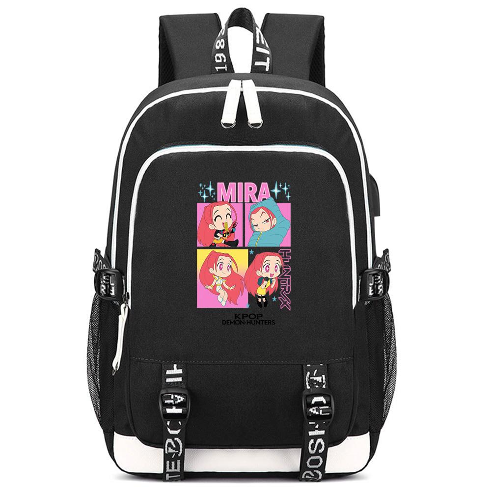 Zaino K-Pop Demon Hunters Stampato Grande Capacità per Studente Adolescente Ragazza Ragazzo Borsa da Scuola Borsa da Libro Regalo per Bambino Donna Impermeabile Borsa da Viaggio Mochila