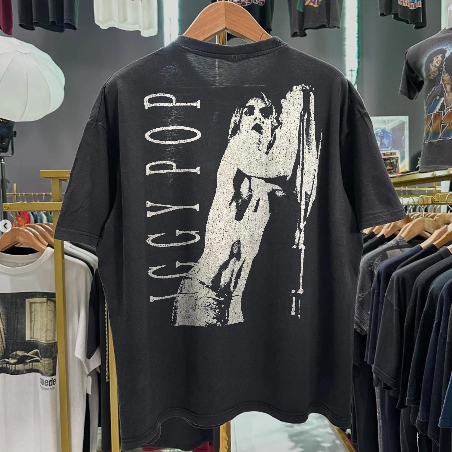 Iggy Pop The Wild One -Wash Aged T-Shirt Black XXL L