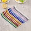 14 Pcs Reble Bent Colorful Glass Straws,9''x8 Mm Shatter Resistant Cute Drinking Straws with 2 Cleaner Brush for Coffee,Juice,Cocktail,Teas,Beverages