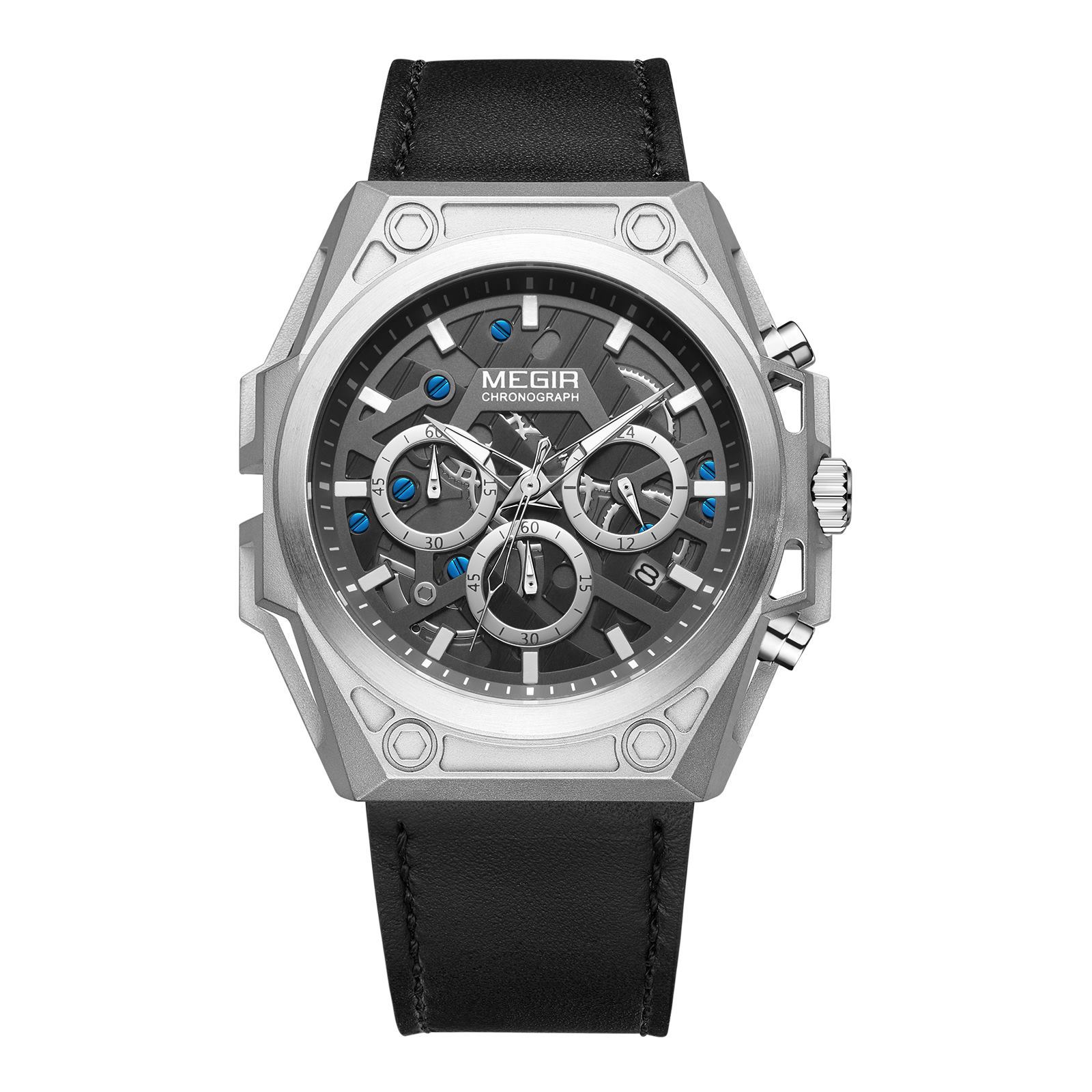 Watch Men S 316 Stainless Steel Luminous Chronograph Hollow Sports Quartz Silicone Watch 4220