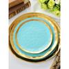Nordic Minimalist Gold-plated Glazed Ceramic Dining Plate, Gourmet Plate, Fruit Plate, Flat Plate, Western Food Plate
