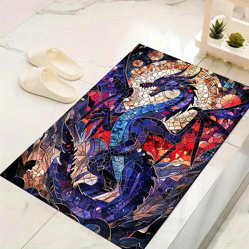 Vintage Dragon Carpet Rug for Living Room Bedroom Home Sofa Decoration,Kids play Non-slip Floor Mat