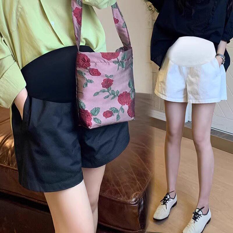 Plus Size Petite Maternity Wide Leg Shorts - Summer Fashion Thin Style