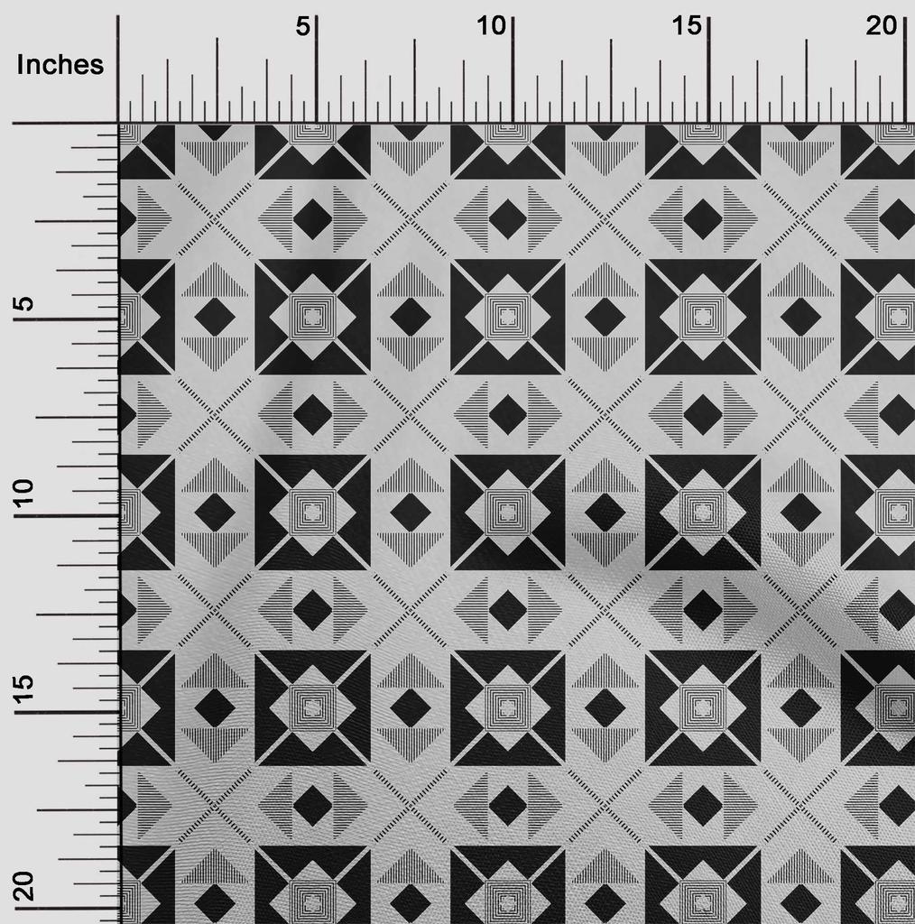 oneOone Baumwoll-Flex Schokoladenbrauner Stoff Diamant- & Dreieck Geometrische Bastelprojekte Dekorstoff Meterware 40 Zoll