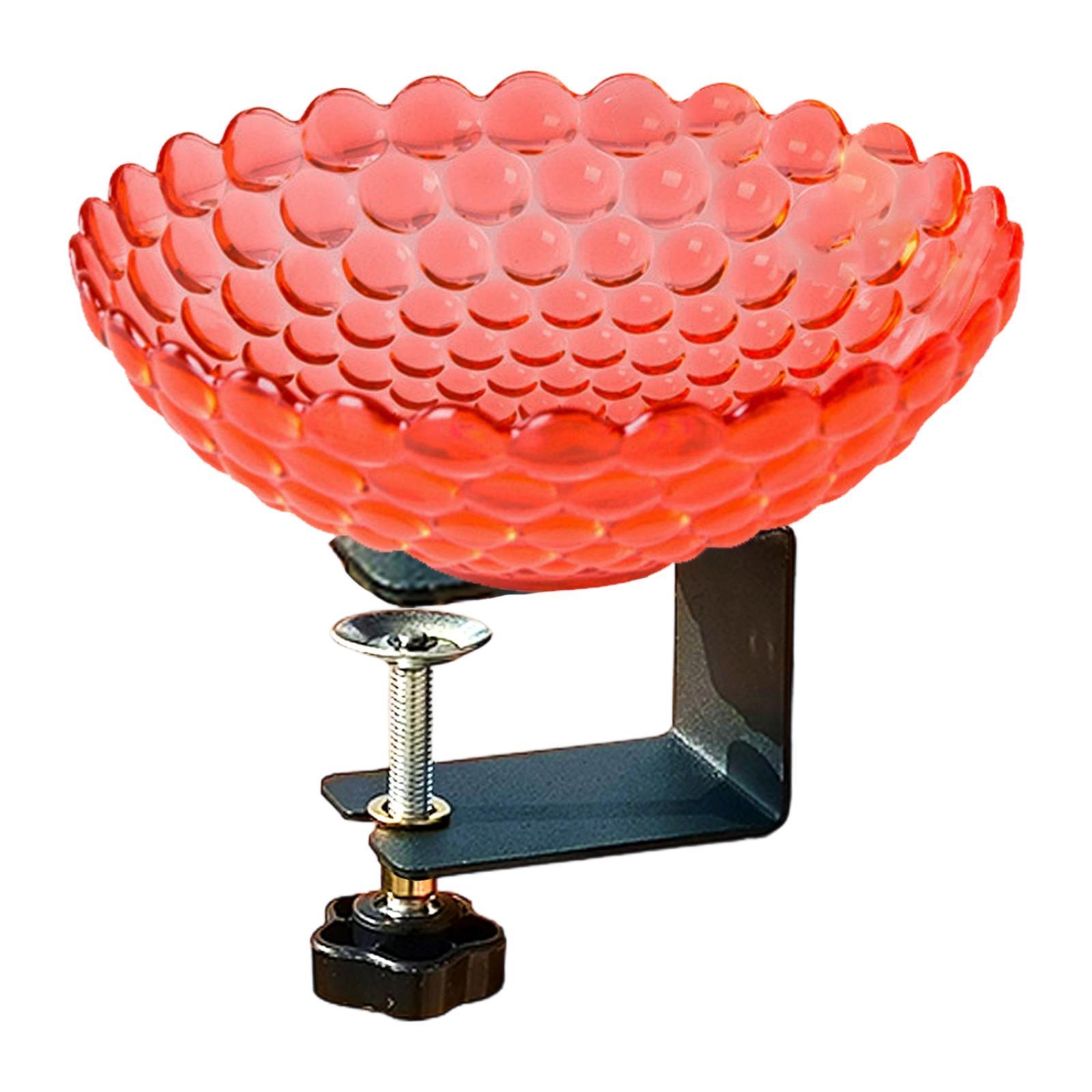

Deck Mounted Bird Bath Bird Feeder Outdoors Birdfeeder Patio Decoration Outside Housewarming Gift with Adjustable Steel Clamp яскраво-червоний