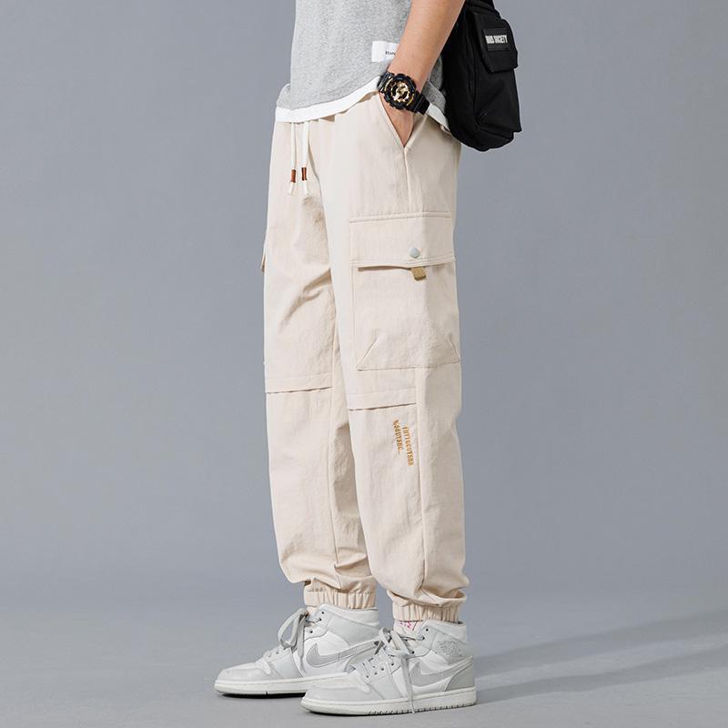 

Мужские брюки свободного кроя с несколькими карманами, весна/осень, большой размер, молодежный повседневный стиль 2XL хаки