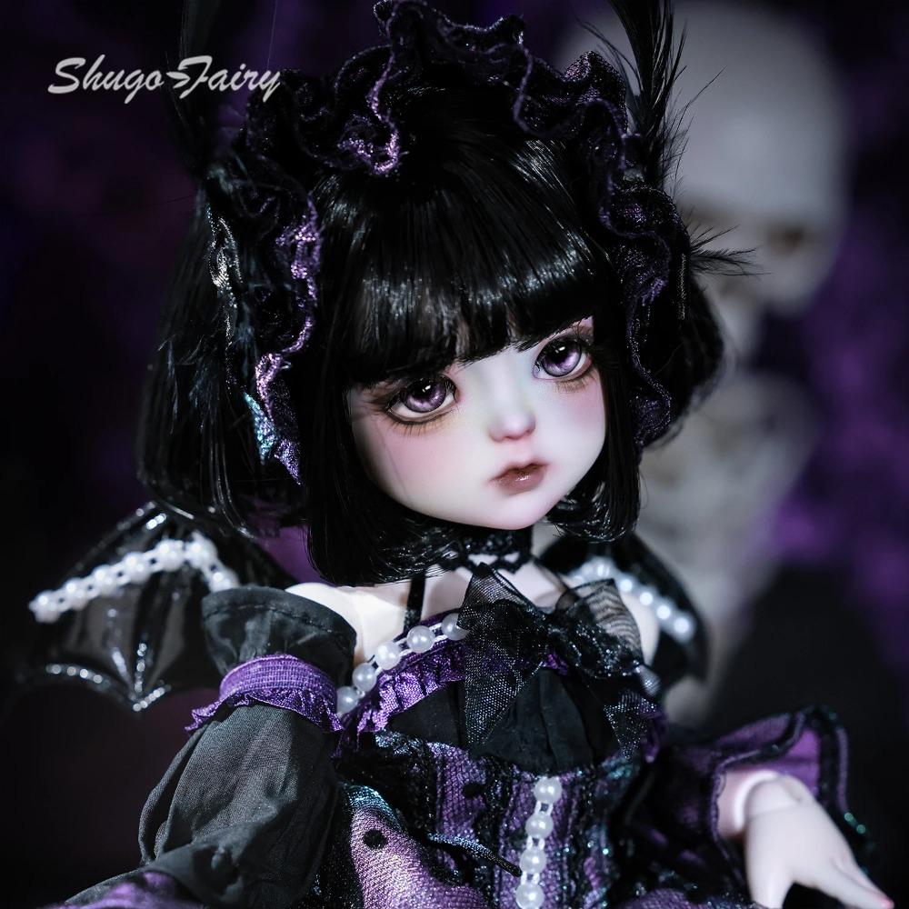 ShugaFairy 1/6 BJD Doll Edith Full Set Black & Purple Little Demon with Skull Joints and Dress High Quality Anime Resin Figure