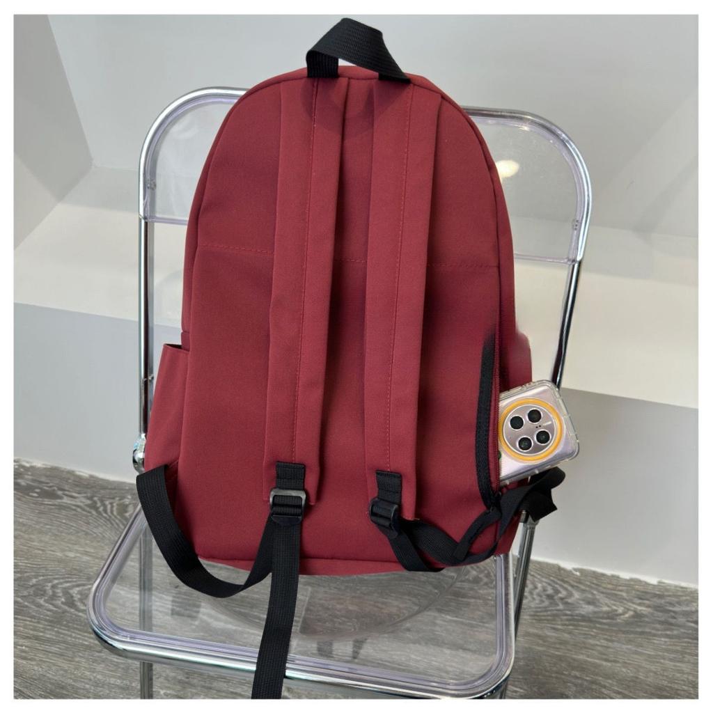 Mochila de Color Sólido Estilo Coreano Para Estudiantes, Mochila Unisex Simple de Gran Capacidad Para Escuela Secundaria y Universidad