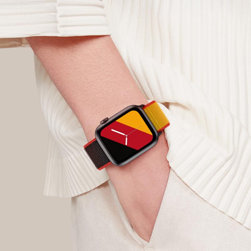 Nylon Strap for Apple Watch Band 44mm 40mm 42mm 38mm Wristband Belt International Collection Sport Loop Bracelet iWatch 5 4 3 Se 6