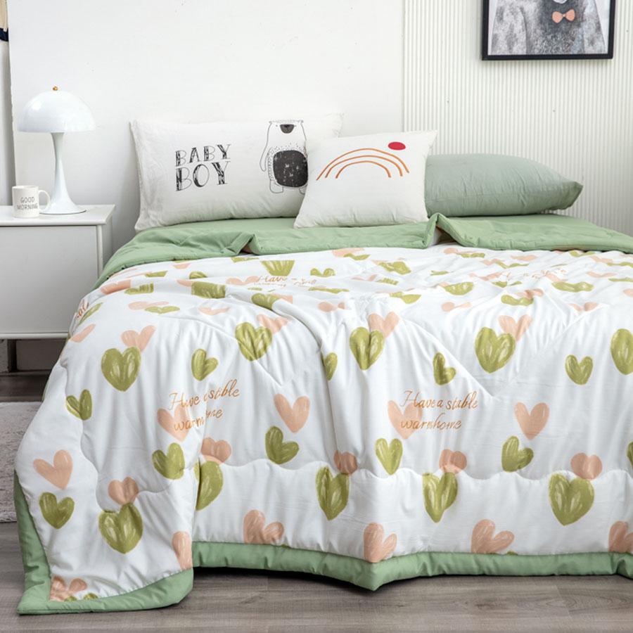 New Class A Cotton And Linen Double Layer Summer Quilt With Soybean Fiber Air Conditioning Quilt Printed Double Cooling Blanket