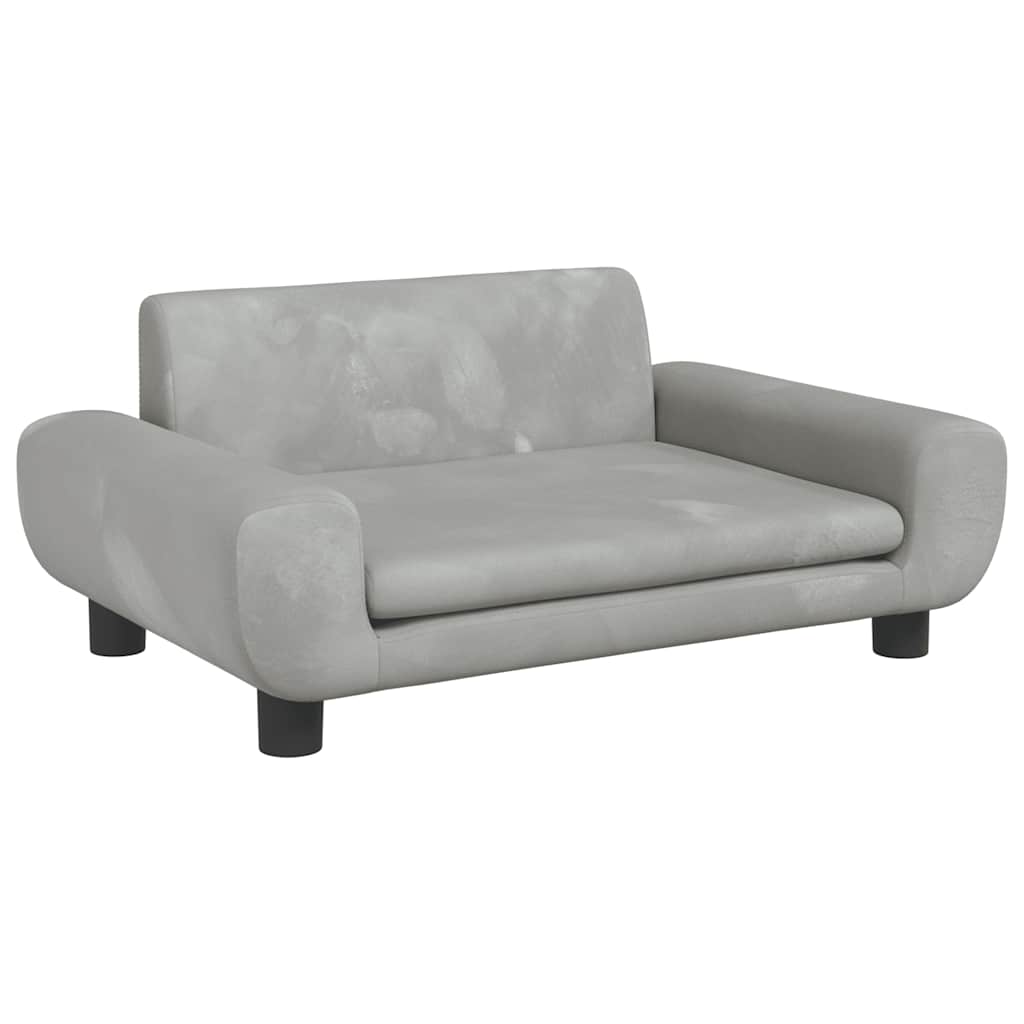 Dog Bed Light Grey 70 x 45 x 33 cm Velvet