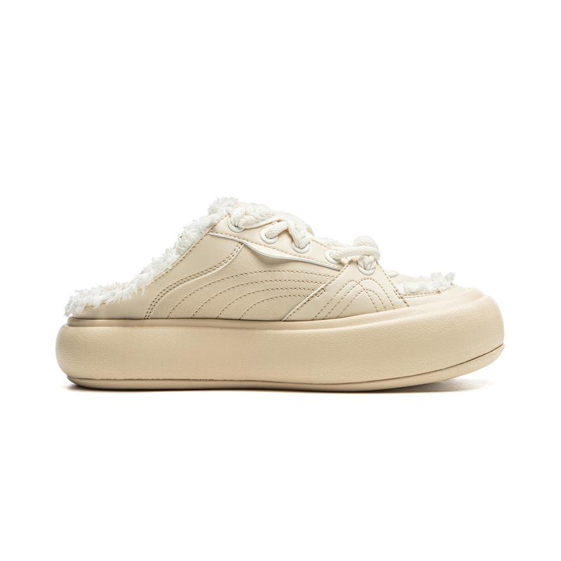 New LiNing Anti Slip Wear Resistant Low Top Casual Shoes Women's Milk Tea Yellow AZGU072-3