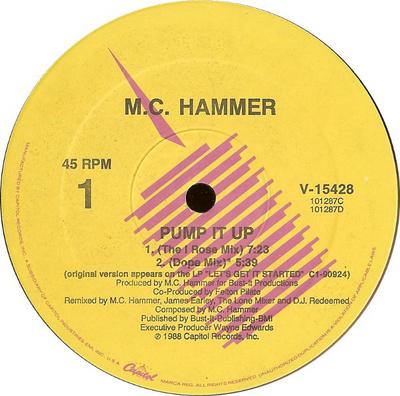 12-Zoll Schallplatte MC HAMMER - Pump It Up V15428 Capitol Records 1988 US Rap & Hip-Hop/R&B Gebraucht