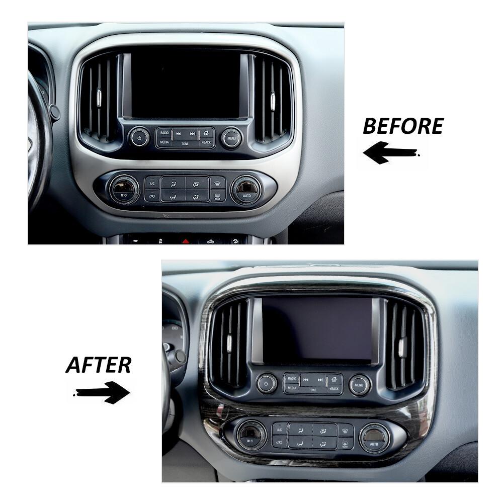 Black Wood Center Console Navigation GPS Screen Trim for Chevy Colorado 2014+ US