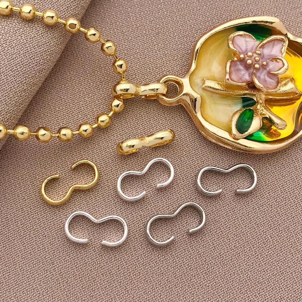 18K Gold-Plated Copper Three-Character Buckle Clasp for DIY Jewelry: Bracelet, Necklace, or Pendant End