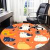 1pc Cat Pattern Office Round Area Rug, Under Office Chairs Bedroom Living Room Home Decor, Room Deco