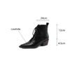 Fashion 2025 Autumn Split Leather Women Boots Pointed Toe Chunky Heel Boots for Women Fashion Ankle Boots Winter Boots Zapatos De Mujer