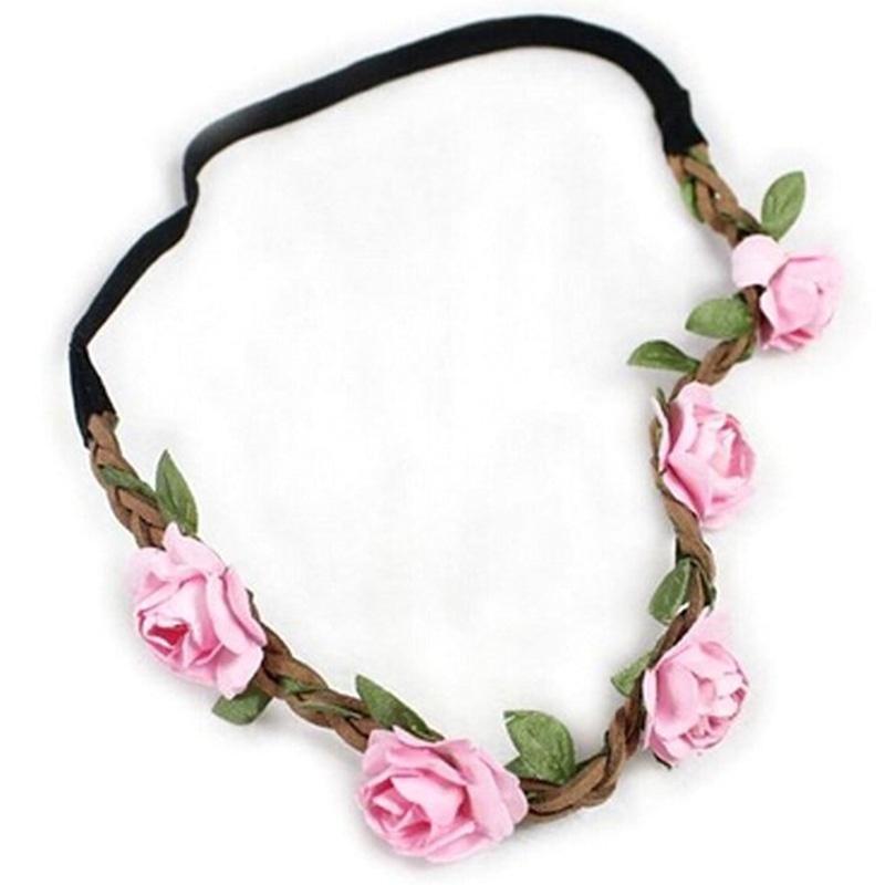 Hippie Love Flower Garland Crown Festival Wedding Hair Wreath BOHO Floral Headband