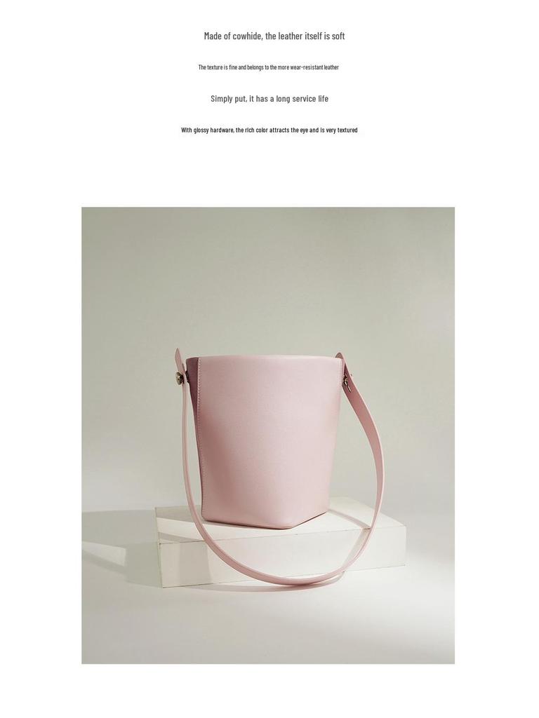 Soft Cowhide Shoulder Bag - Spring/Summer 2025 Minimalist Underarm Bucket Bag for Women