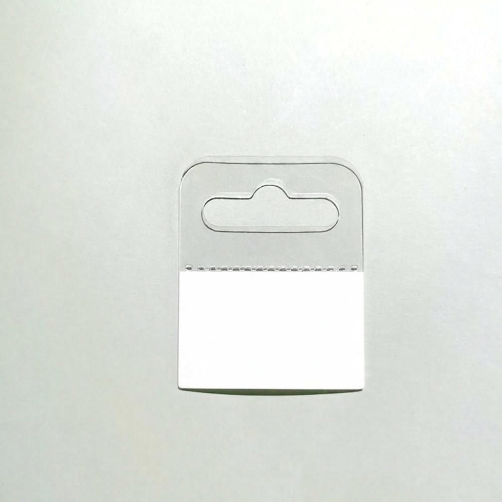 100PCS Self-Adhesive Plastic Hanging Tags PET Plastic Store Retail Hang Tabs Retail Display