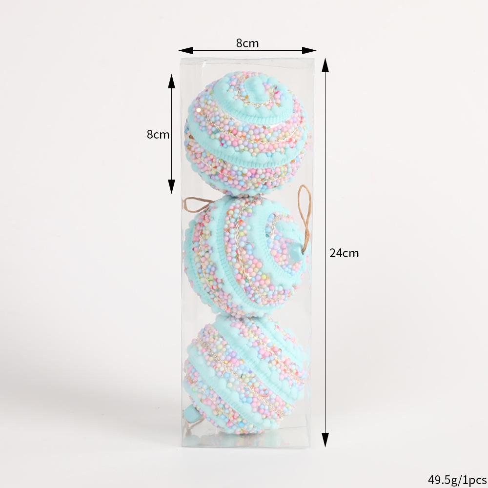 Christmas Tree Ornament Set: Nine Painted Macaron Candy Color Irregular Balls