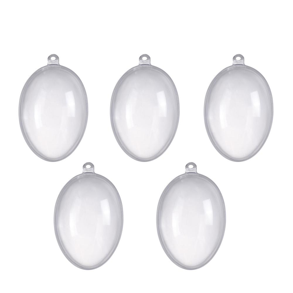 

5pcs Party Supplies Hanging Ornament Plastic Fillable Easter Decoration Transparent Balls Transparent Easter Egg Candy Box 5x5x5cm