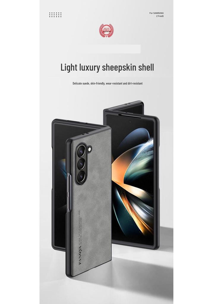 Samsung Z Fold7/6/5 Light Luxury Leather Texture Protective Phone Case