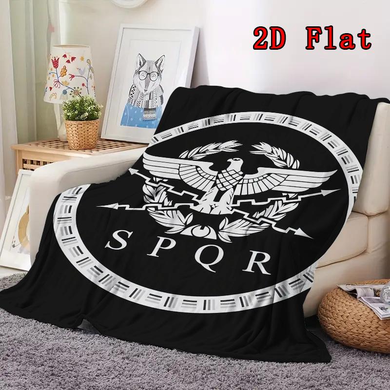 SPQR 2D Flat Pattern Flannel Blanket High Quality All Seasons Warmth and Comfort Perfect for Christmas Gifts.MMT0918081