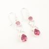 Natural Pink Tourmaline Gemstone 925 Stamped Silver Jewelry Handmade Earrings 2" EE-156-5