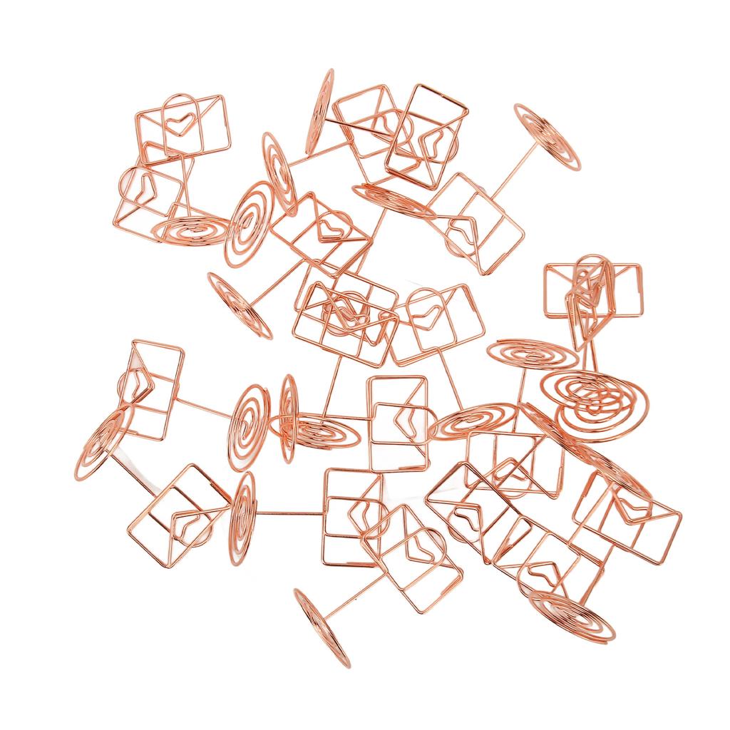 20 st Memoklämma Härlig Roséguld Liten Kuvertform Bordsnummerhållare Fotokortställ för Bröllop Kontor