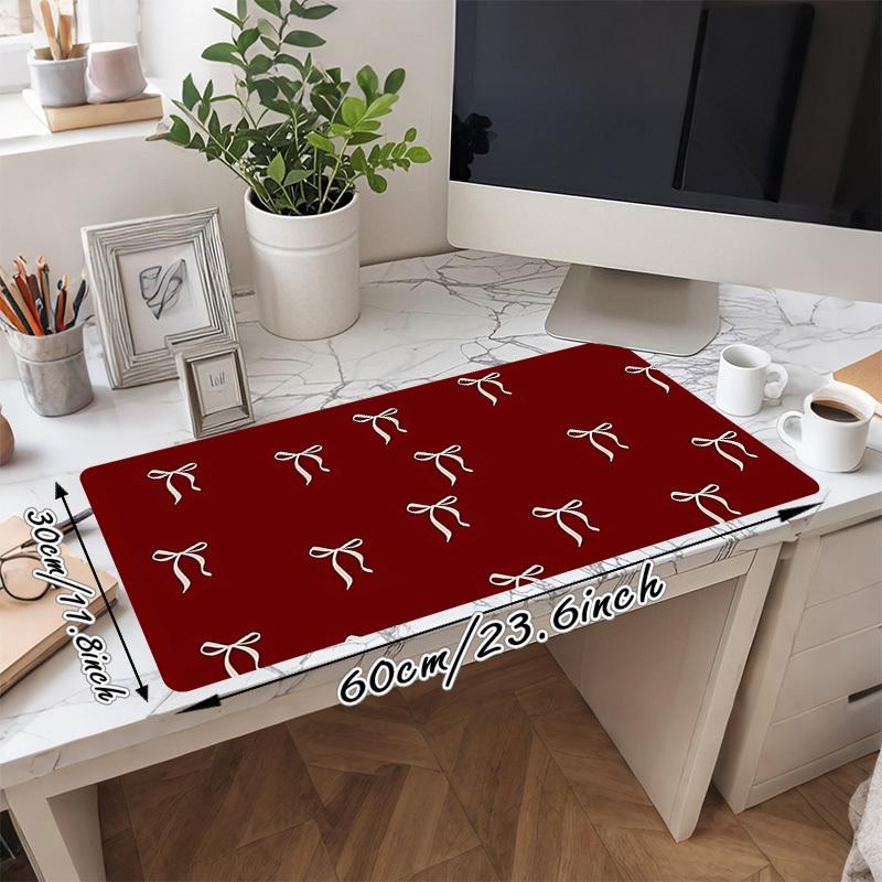 1PC Bow Ribbon Oversized Mouse Pad - Non-Slip Rubber Base Perfect for Office School Esports Home Decor Desk Mat 179A