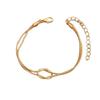 European and American Luxury Minimalist Snake Bone Double-Layer Knotted Bracelet