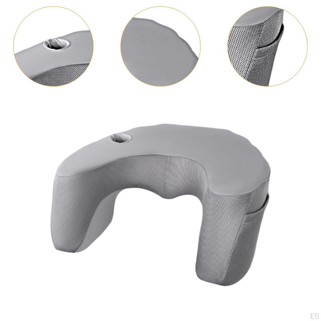 Desk Pillow for Laptop, Large Reading Adults, Arm Rest with Cup Holder, Memory