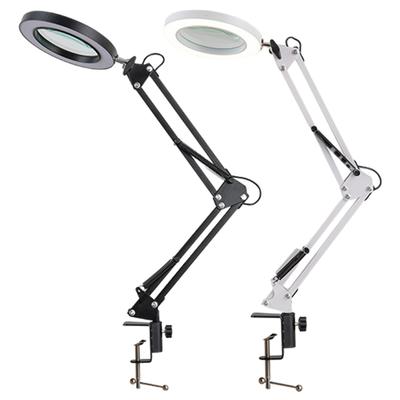 10X Dimmable LED Magnifying Desk Lamp with Adjustable Arm and Three Color Modes for Crafts and Precision Work