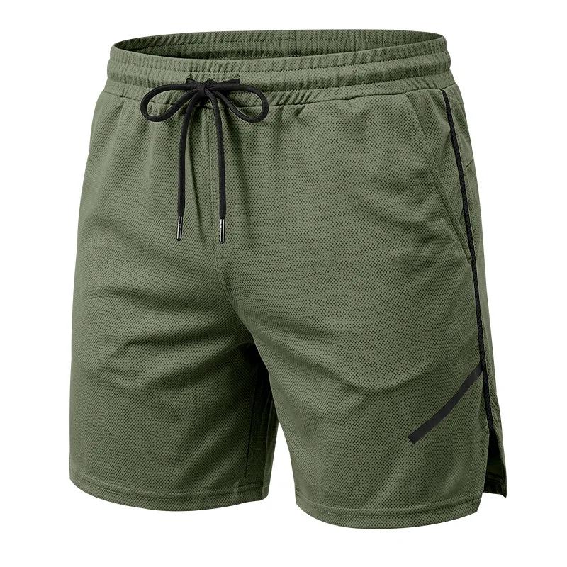 Men's Quick Dry Mesh Athletic Shorts Gym Running Workout Shorts with Zipper Pockets Breathable Elastic Waist Casual Sports Shorts for Men