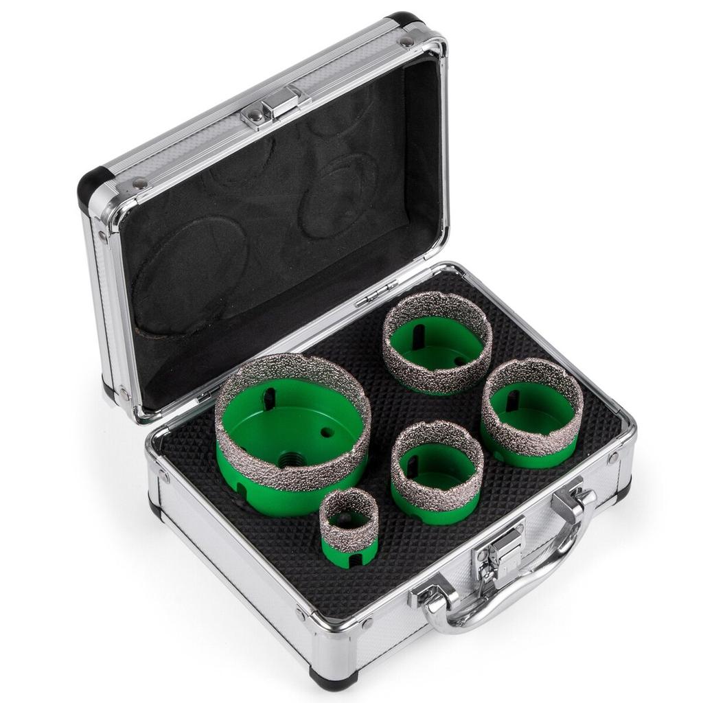5PCS Diamond Hole Saw Set Diamond Drill Core Bits with Saw Blade, 22/35/40/50/65MM M14 Thread Carborundum Granite Granite
