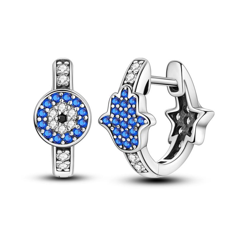 925 Silver Mysterious Star Moon Earrings Jewelry Versatile Hoop Earrings For Women Jewelry Birthday Party Fine Gifts