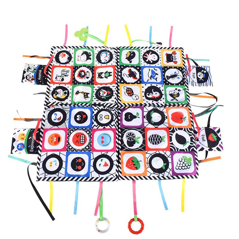 

Baby Cloth Book 0-12 Months Newborn Large Size Baby Cloth Book Toys Montessori High Contrast Animal Quiet Books Education Toys