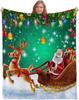 African American Black Santa Claus Throw Blanket, Christmas Snowflake Xmas Gifts Winter Holiday, Soft Plush Flannel Fleece for