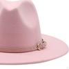 Women Fedora Hats Classic Belt Buckle Cowgirl Cap Comfortable Floppy Panama Hat Felt Jazz for