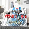 Football Messi Customize Text Blanket Lightweight Customizable Blanket Ultra-Soft Perfect for Office Chair Livingroom Sofa Home Decor