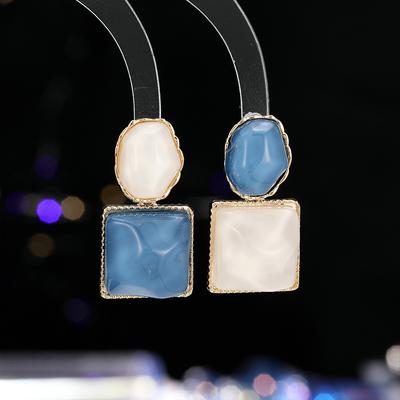 Women's Light Luxury Design Elegant Irregular Geometric Square Earrings Fashionable And Versatile Niche Design Earrings
