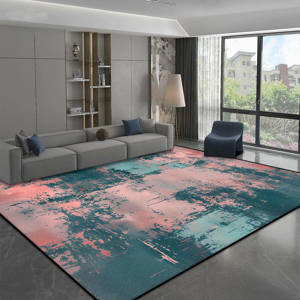 Moderner einfacher Stil Teppich für Wohnzimmer Blau Grau Dekoration Zuhause Sofa Flauschiger Weicher Teppich Schlafzimmer Nachttisch Waschbare Rutschfeste Matte