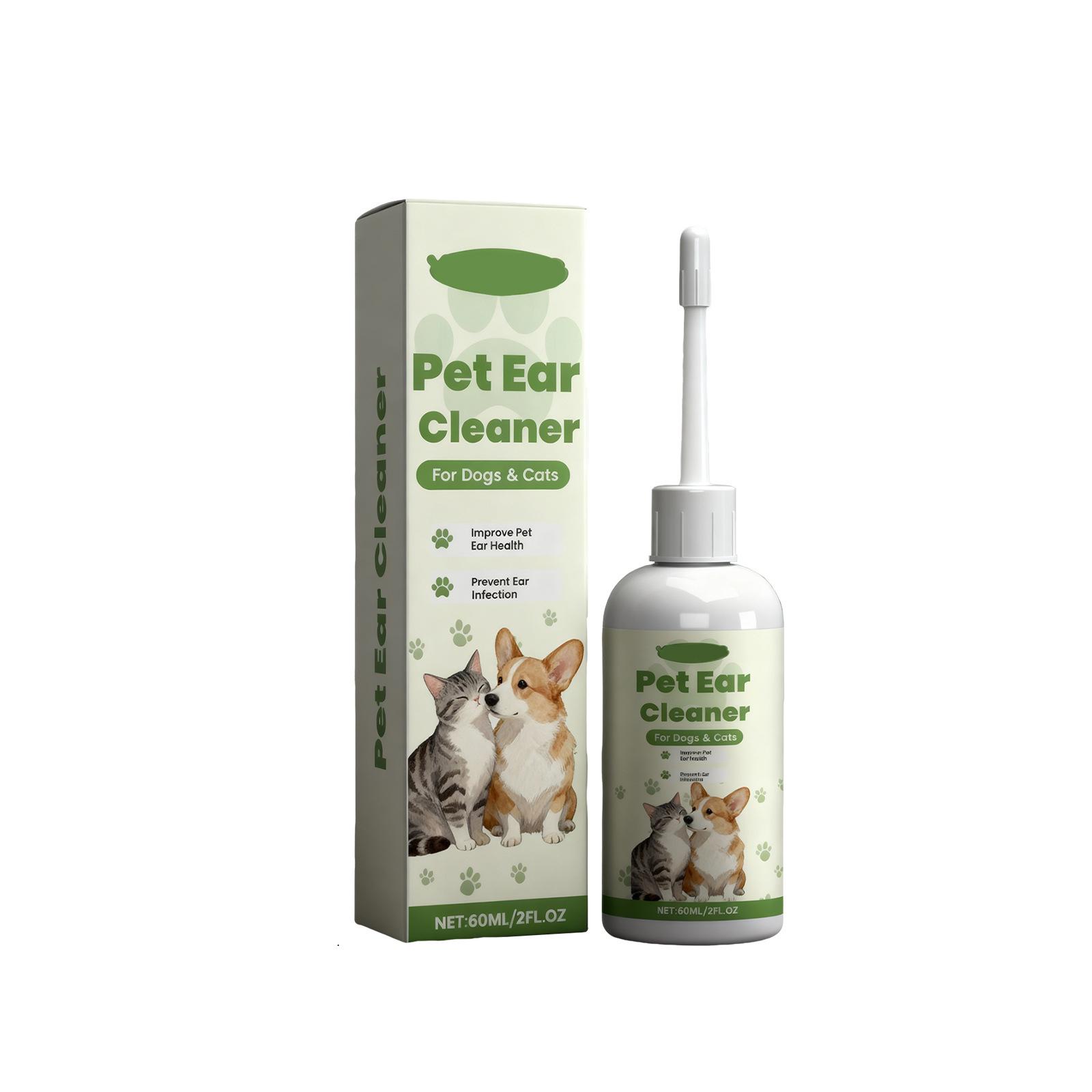 

Pet Ear Care Solution, Gentle Ear Cleaner For Cats And Dogs, Odors And Protects Ears.60ml One Size