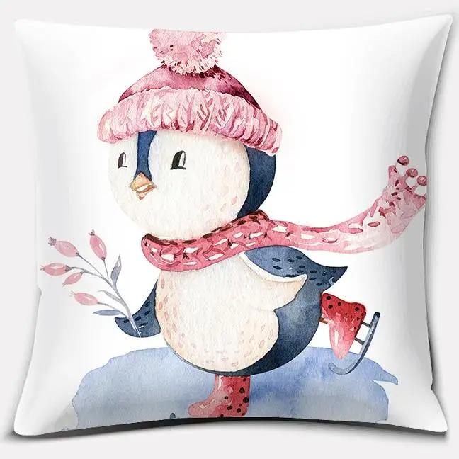 Office Living Room Home Pillowcase Blue Penguin Animal Pillowcase Car Ornaments