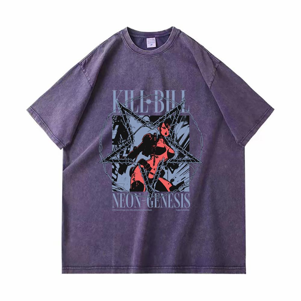 

Мужские винтажные футболки из плотного хлопка, винтажная футболка с рисунком аниме, цифровая печать, футболка в стиле хип-хоп, ретро, ​​​​панк, уличные футболки