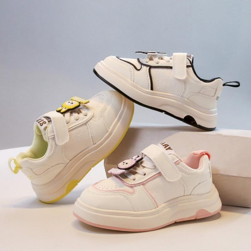 Girls' All-match White Shoes Children's Lightweight Running Shoes Casual Sneakers