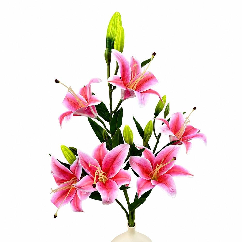 Multicolor Artificial Lily Flowers 6 Heads Faux Flower Creative Decoration Flowers  Bridal Bouquet 1