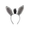 Children's Halloween Donkey Costume Set: Animal Ear Headband, Butterfly Bow, and Tail.