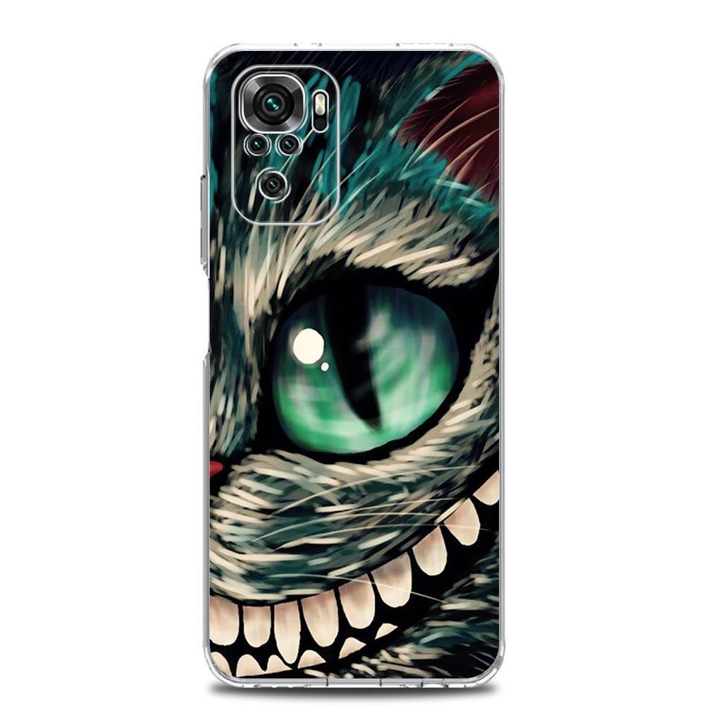 

Чехол для телефона Heshire Cat Alice для Xiaomi Redmi Note 11 9S 9 8 10 Pro 7 8T 9C 9A 8A K40 Pro 11T 5G, мягкий силиконовый прозрачный чехол Redmi Note 10S